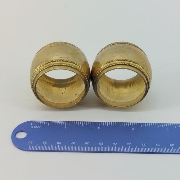 MCM Brass Napkin Rings Classic 1990's Dining Home Decor Set of 2 - Picture 3 of 9